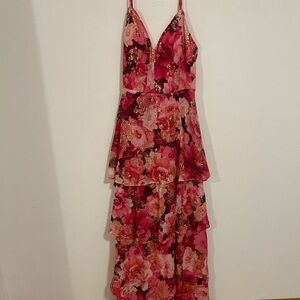 Floral Pink Layered Dress
